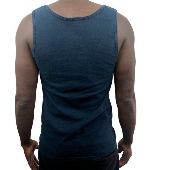 MACKLEMORE MEN'S Black Concert Logo Band Tank Top White Print US S - Picture 2 of 10